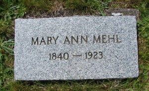 Mary Mehl gravestone